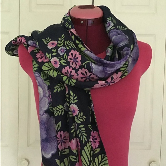 NWOT Pure Silk Mini Sarong with Bonus Scrunchie - Picture 4 of 7